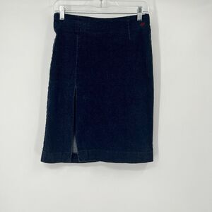 VTG MECCA Womens 27 Dark Blue Denim Front Slit Streetwear Grunge Pencil Skirt